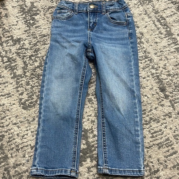 LOT DE 2 JEANS POUR GARÇON TAILLE 10 - Coupe Slim, Stretch, Gris Foncé, Fermeture Zip + Cordon, Occasion Très Bon état